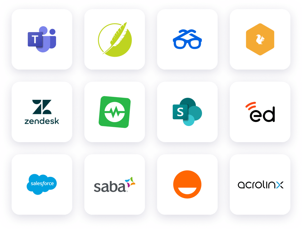 Logos of integrated apps & services